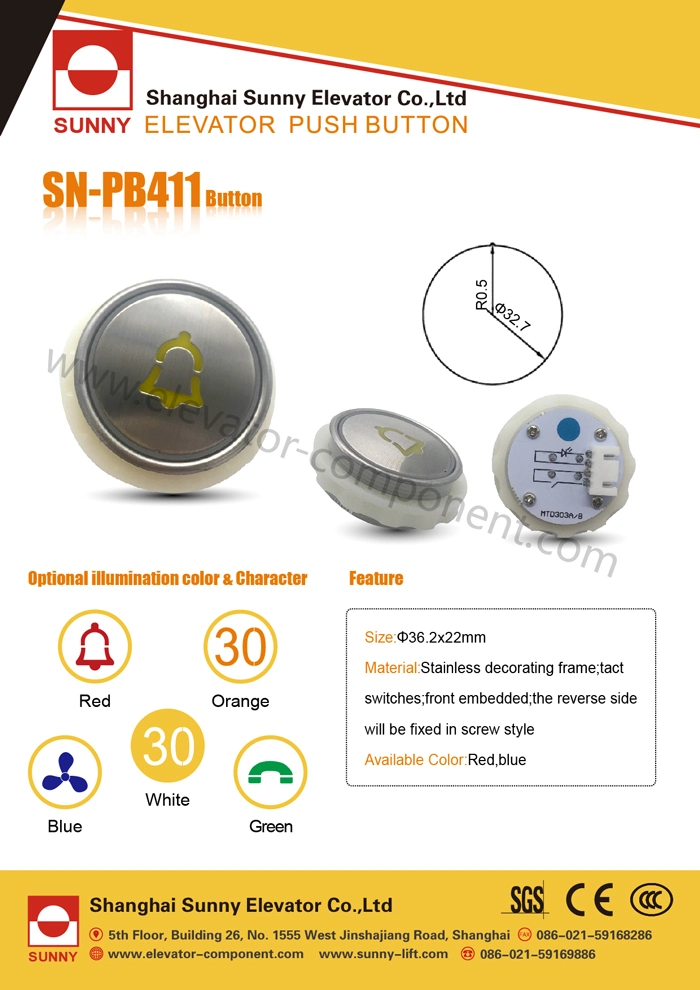 Metal Push Button for Elevator Spare Parts